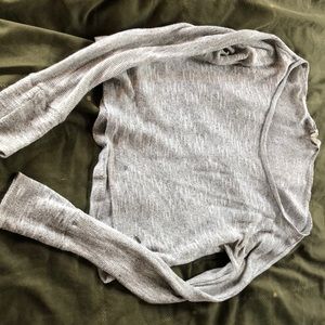 Grey sparkly long sleeve top
